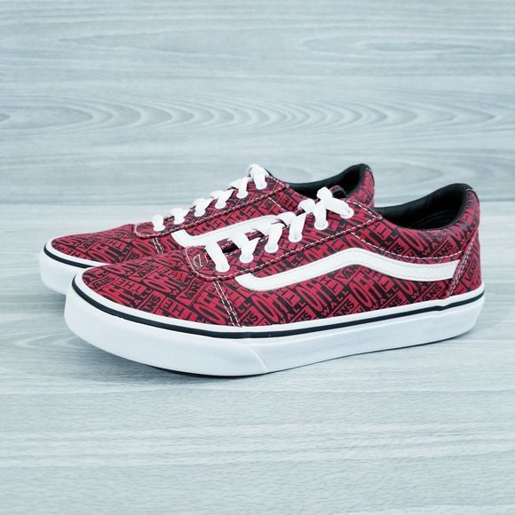 Vans Shoes Vans Sneakers Otw Ward Logo Youth Red White Canvas Size 5 Shoe Poshmark